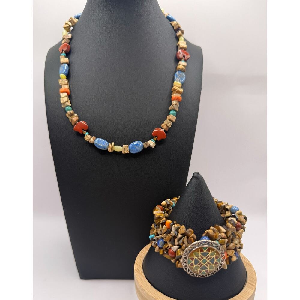Carolyn Pollack Relios Collection Multi Gemstone & 925 Necklace & Bracelet